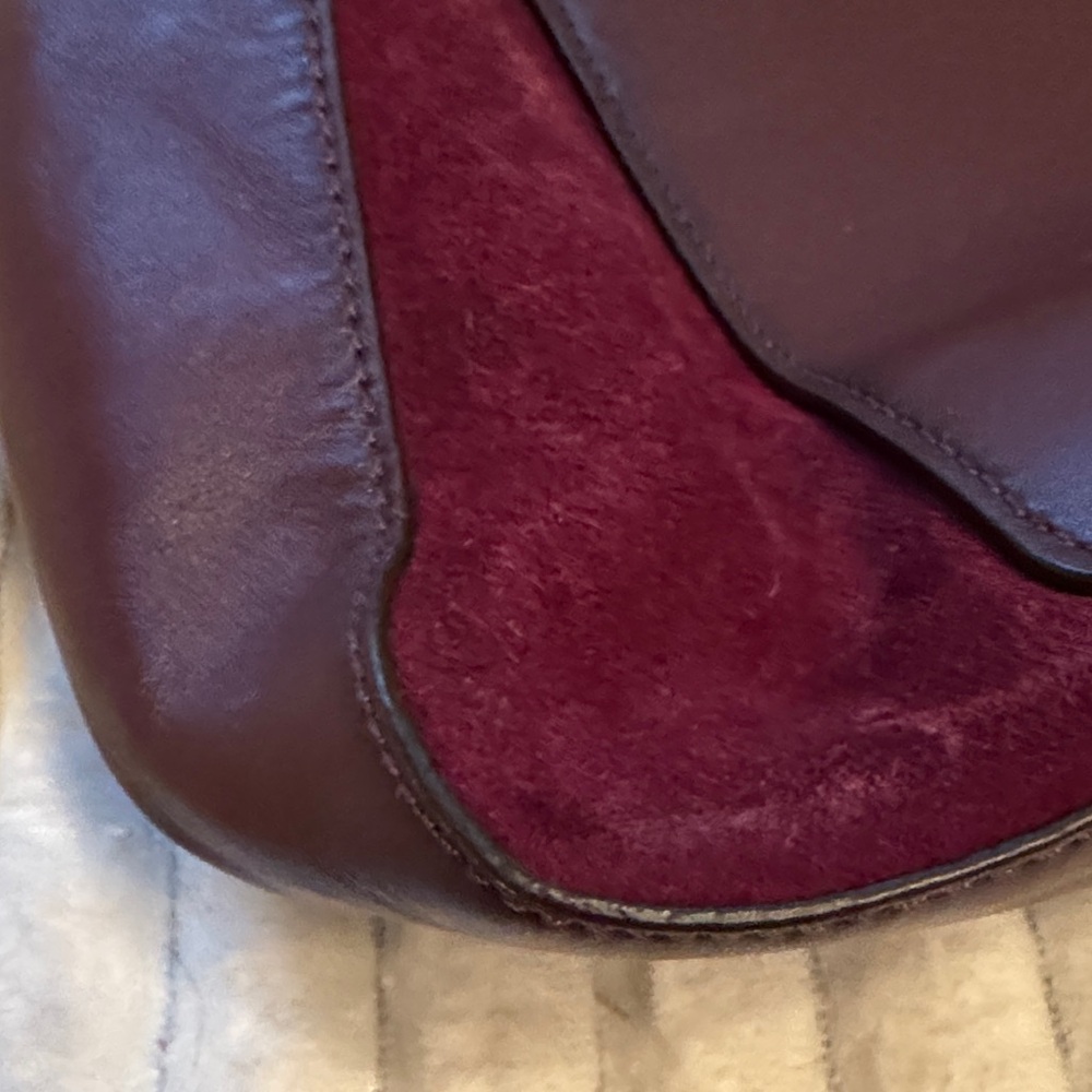 Michael Kors Elegant Burgundy Leather and Suede Women's Bag - Picture 6 of 15